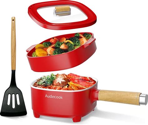 Electric Hot Pot L With Ceramic Glaze Non Stick Frying Pan Inch Portable Travel Cooker For