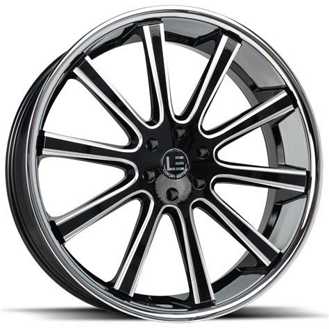 Luxxx Alloys Wheels Lux Le Gloss Black Milled With Ss Lip Rims