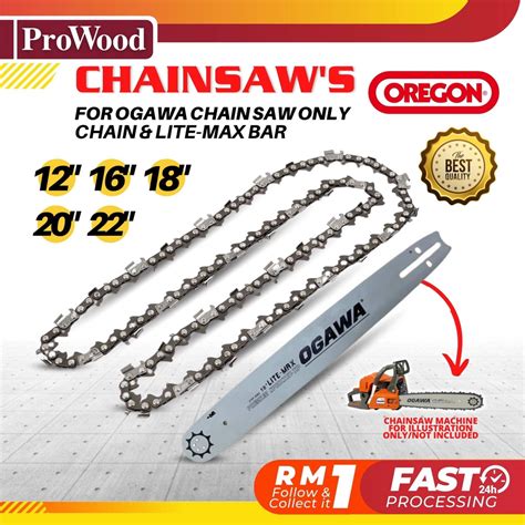 12 16 18 20 22 OREGON OGAWA Chainsaw Chain Rantai Lite Max Guide