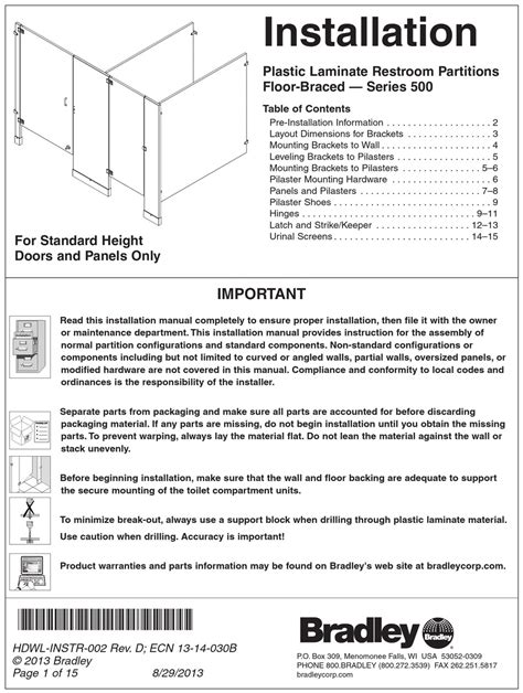 Bradley 500 Series Installation Manual Pdf Download Manualslib