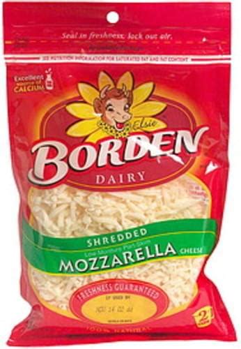 Borden Dairy Mozzarella Cheese Shredded Cheese 8 Oz Nutrition