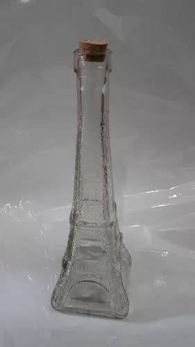 Botella Vidrio Torre Eiffel Con Corcho Original Vintage MercadoLibre