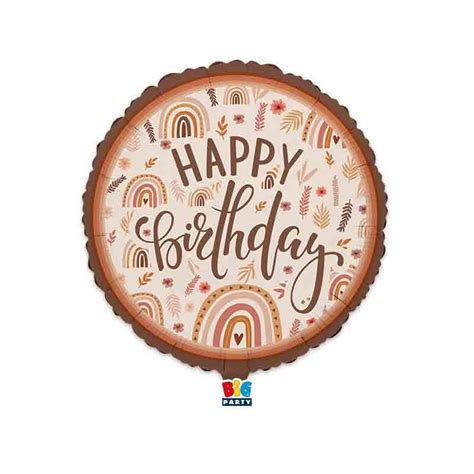 Palloncino Foil Cm Happy Birthday Boho