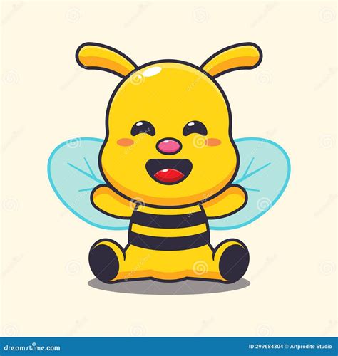 Cute Bee Cartoon Vector Illustration Stock Vector Illustration Of