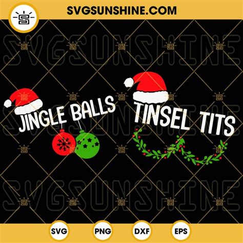 Jingle Balls Tinsel Tits Svg Funny Christmas Svg Couple Christmas Svg