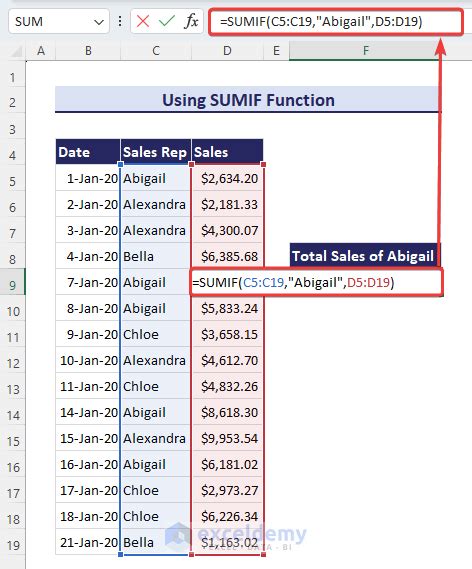 How To Sum Random Cells In Excel