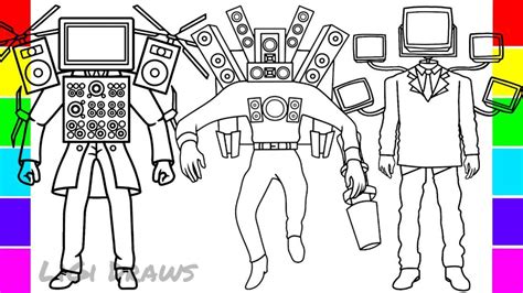 Skibidi Toilet Titan Tv Man Titan Speakerman Coloring Pages How