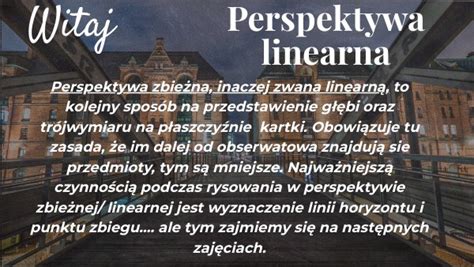 Plastyka Klasa VI Perspektywa Linearna