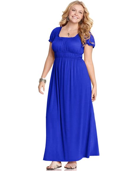 Love Squared Plus Size Short Sleeve Empire Maxi Dress Dresses Plus