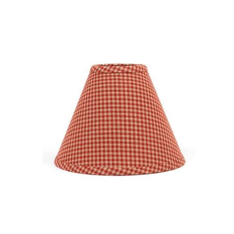 Newbury Gingham Barn Red 14 Washer Fabric Lamp Shade By Raghu