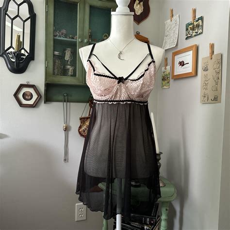Dreamgirl Black Mesh And Pink Lace Lingerie Fully Depop