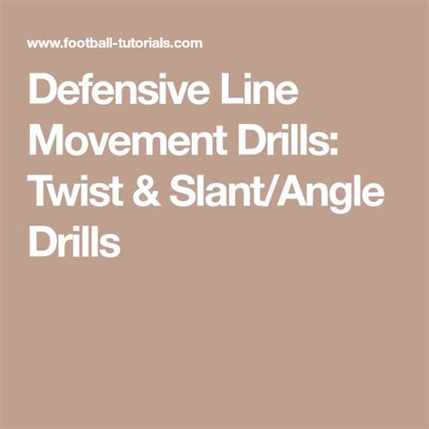 Defensive Line Movement Drills Twist Slant Angle Drills Drill