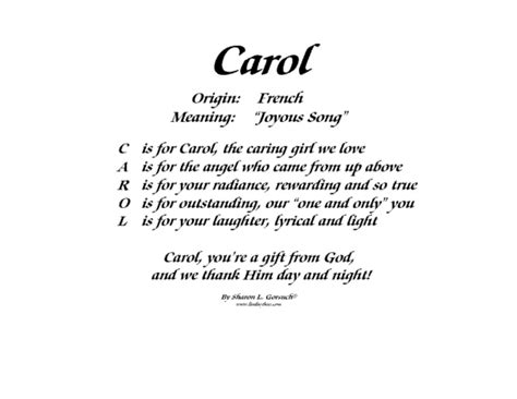 Meaning of Carol - LindseyBoo