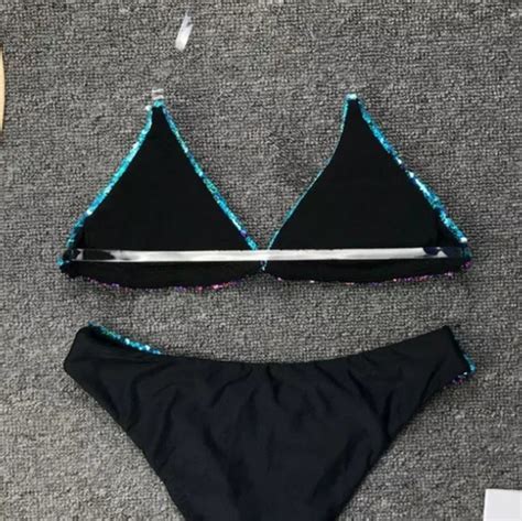 Brand New Swim Color Reversible Sequence Bikini Set Nwt Poshmark