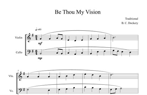 Be Thou My Vision Violin And Cello Duet Arr B C Dockery By