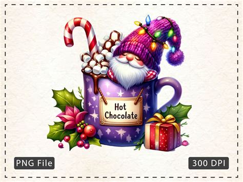 Christmas Hot Cocoa Gnomes Clipart Graphic By Dream Creation Creative Fabrica