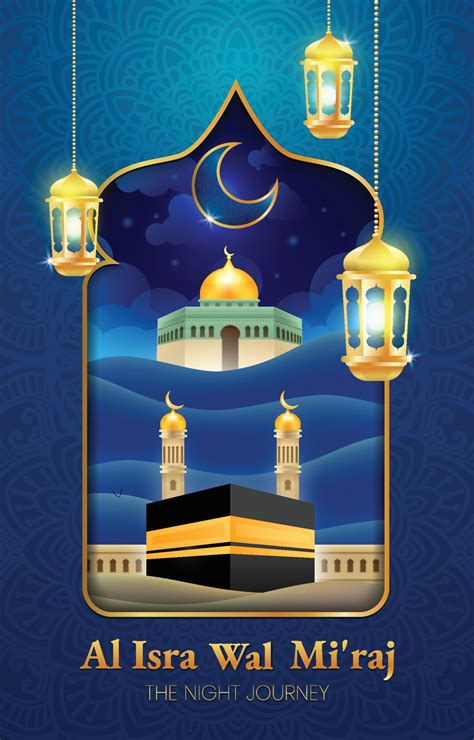 Al Isra Wal Miraj Greeting Poster 18757605 Vector Art at Vecteezy