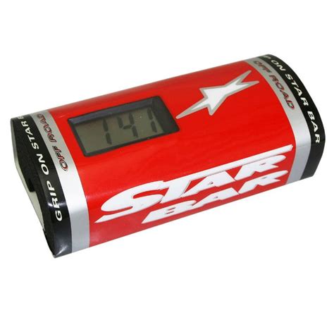 MOUSSE DE GUIDON MOTO CROSS STAR BAR BOOSTER PADS ROUGE AVEC MONTRE