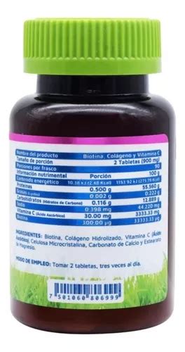 Biotina Colágeno Y Vitamina C 180 Tabletas Vidanat® En Venta En