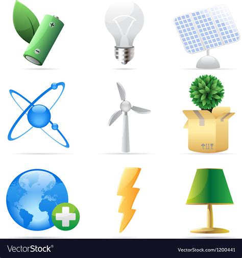 Icons For Nature Energy And Ecology Royalty Free Vector