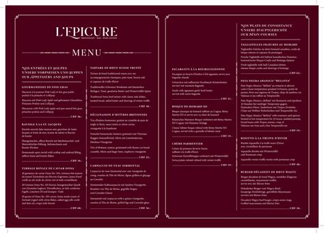 Carte et Menus 2024 L Epicure à Zermatt TheFork