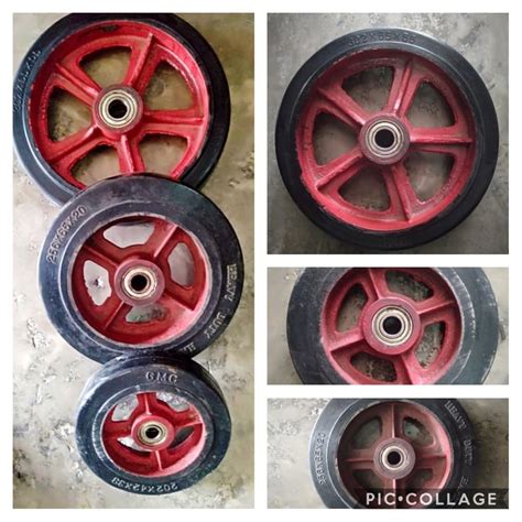 Heavy Duty Rubber Wheel For Hand Truckpush Cart Kartilya Color Red