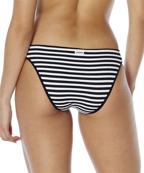 Braguita De Bikini Red Point Estampada De Rayas Blanco Y Negro Tienda