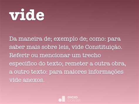 Vide O Que Significa