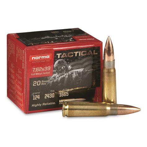 Norma Tactical 7 62x39mm FMJ 124 Grain 20 Rounds 720679 7