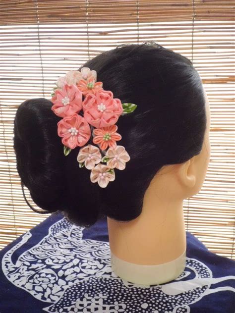 Layered Cherry Blossom Sakura And Plum Blossom Tsumami Etsy Plum