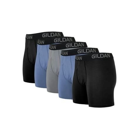 Gildan Mens Cotton Stretch Regular Leg Boxer Briefs 5 Pack Sizes S