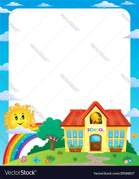 School building theme frame 1 Royalty Free Vector Image