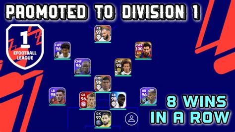 Promoted To Division With Consecutive Wins Efootball