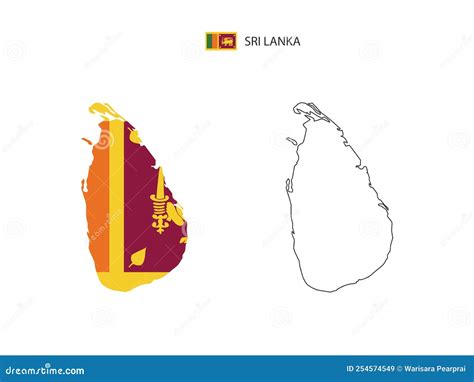 Sri Lanka Map City Vector Divided By Outline Simplicity Style Have 2