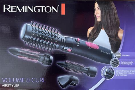 Remington AS7051 Hot Air Brush Hair Styler Multi Attachments 1000w