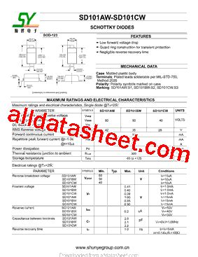 SD101AW Datasheet PDF Shunye Enterprise