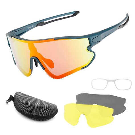 Cycling Glasses With 2 Interchangeable Lenses Uv400 Sports Sunglasses