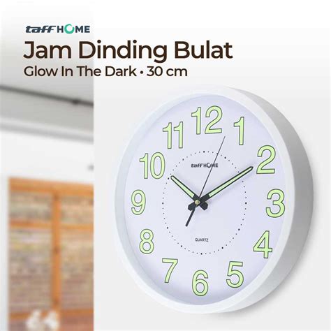 Taffhome Jam Dinding Bulat Quartz Luminous Glow In The Dark Cm Mdb