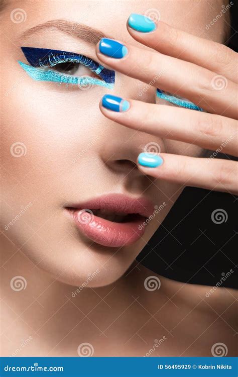 Beautiful Girl With Bright Creative Fashion Makeup Stock Image Image