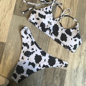 Zaful Swim Cow Print Bikini Poshmark