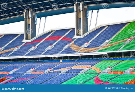 Empty Football Stadium. stock image. Image of game, alianz - 46208155