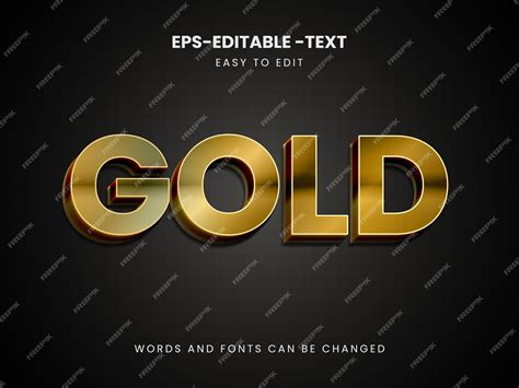 Premium Vector Gold 3d Text Effect