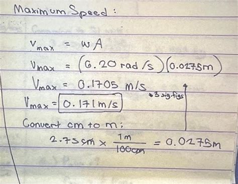 Solved We were asked to get the maximum speed. This is the | Chegg.com