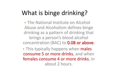 Ppt What Is Binge Drinking Powerpoint Presentation Free Download