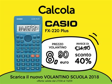 Mister Wizard VOLANTINO SCUOLA 2018 Calcolatrice Scientifica CASIO