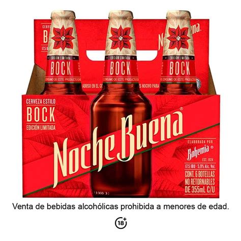 Cerveza NocheBuena edición limitada 6 botellas de 355 ml c u Bodega