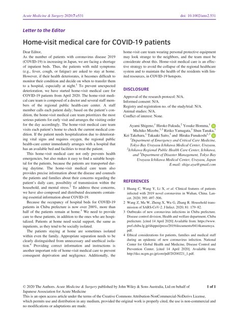 PDF Homevisit Medical Care For COVID19 Patients