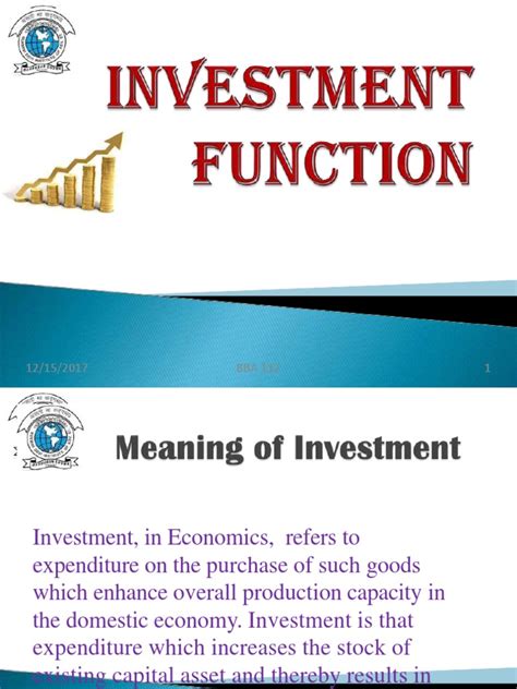 investment function  investing income