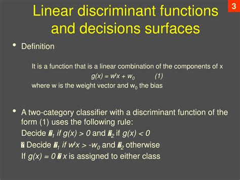 Ppt Linear Discriminant Functions Introduction And Generalization