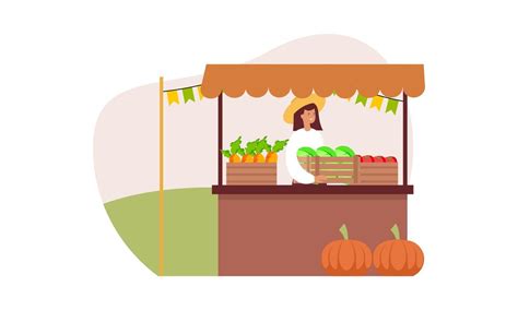 Farmers market concept illustration vector 15778764 Vector Art at Vecteezy